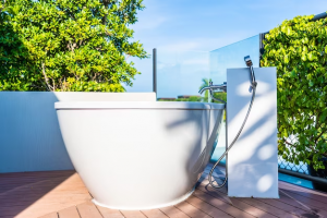 How to install an outdoor shower with hot water